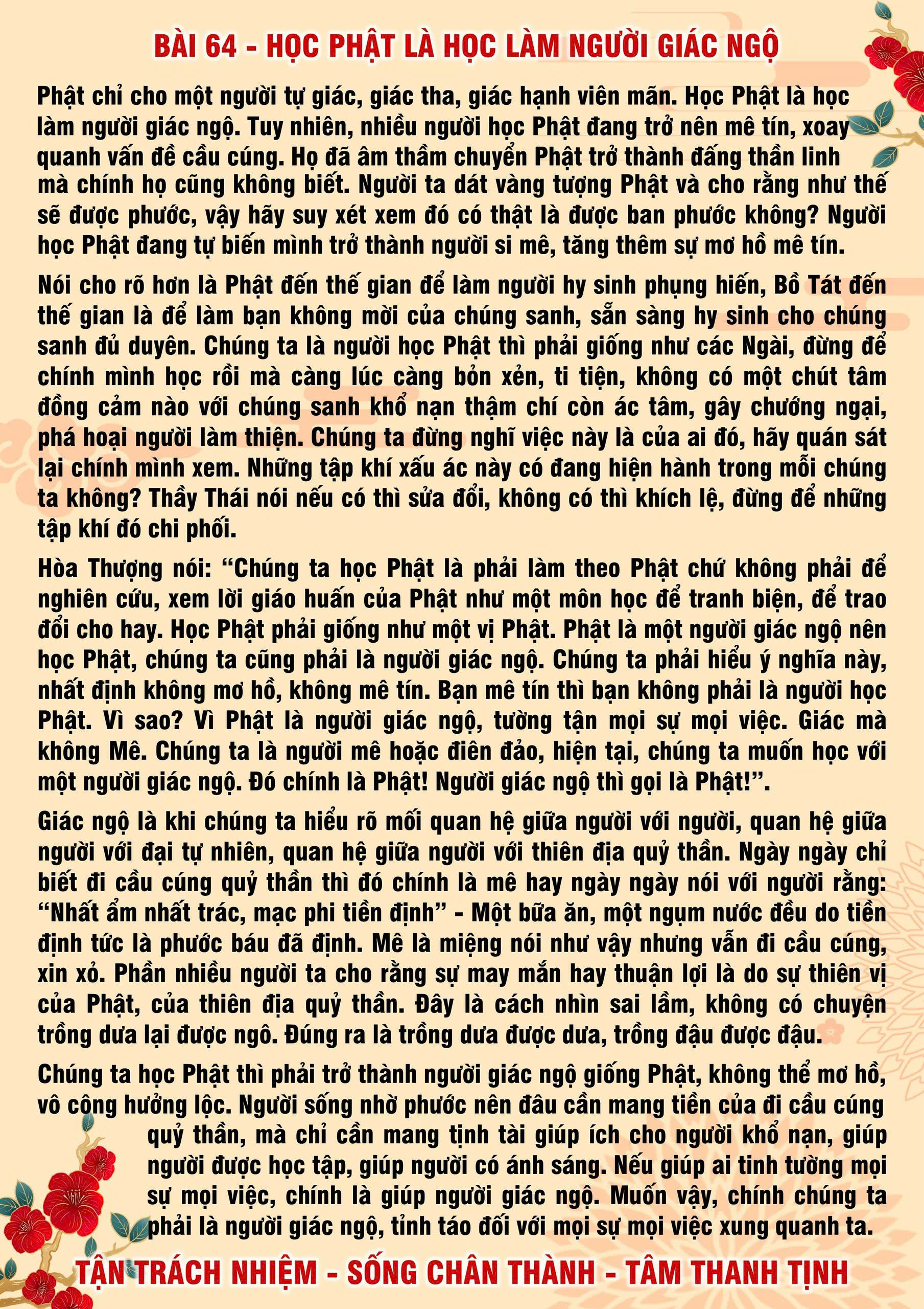 64 · PHTT - Học Phật Là Học Làm Người Giác Ngộ - 64